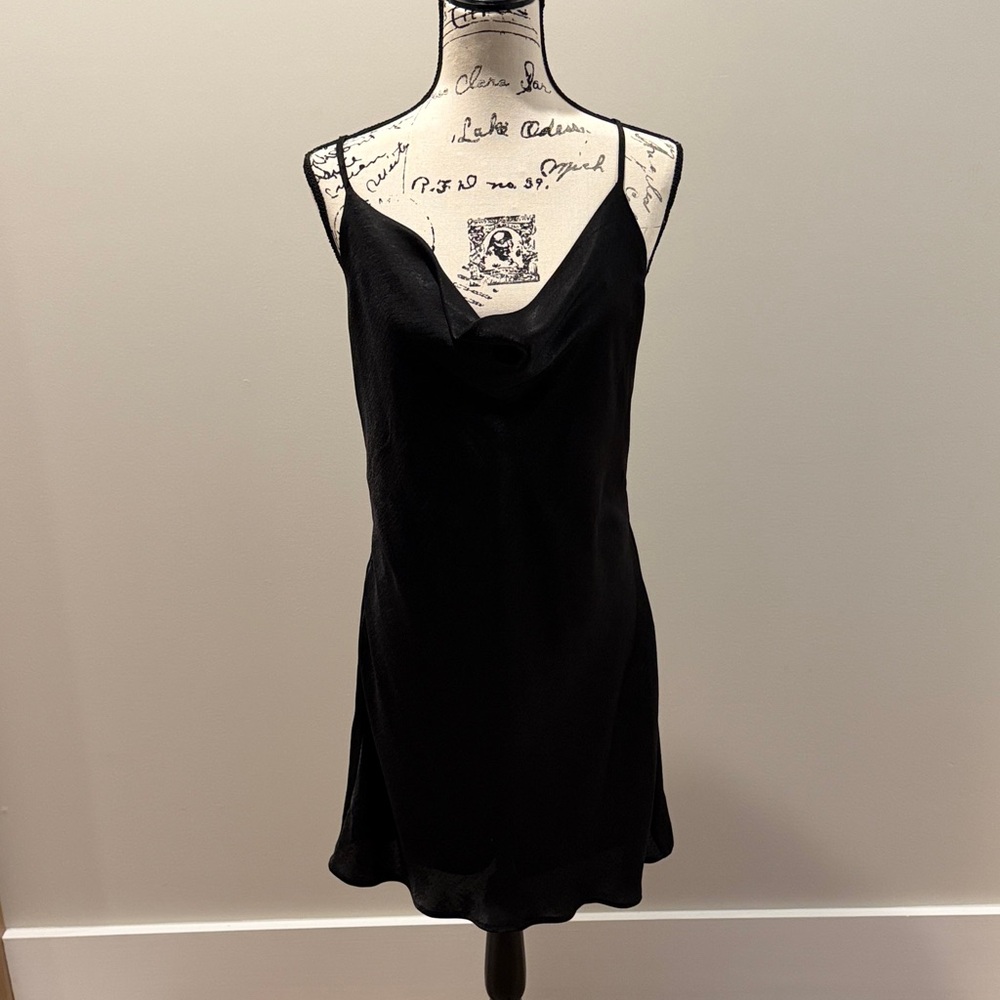 Altar'd State Black Satin Chemise